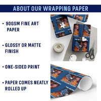 Funny Bald Eagle 4th of July Wrapping Paper Roll The Metric System Cant Measure Freedom American Flag - Wonder Print Shop