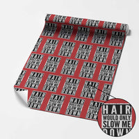 Funny Bald Men Gift Wrapping Paper Roll Hair Would Only Slow Me Down