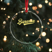 Funny Banana Pattern Typography Crystal Glass Ornament Retro Throwback Fruit Lover