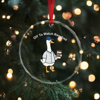 Funny Baseball Mom Goose Crystal Glass Ornament Funny Sports Game Day