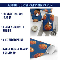 Funny Basketball Drip Splash Graphic Wrapping Paper Roll