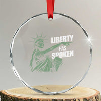 Funny Basketball Point God Liberty Meme Crystal Glass Ornament Has Spoken Patriotic USA