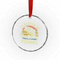 Funny Bass Fishing Crystal Glass Ornament I'd Rather Be Fishing Retro Vintage - Wonder Print Shop