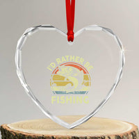 Funny Bass Fishing Heart Crystal Glass Ornament I'd Rather Be Fishing Retro Vintage - Wonder Print Shop