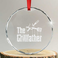 Funny BBQ Grilling Crystal Glass Ornament The Grillfather Vintage Father's Day - Wonder Print Shop