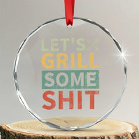 Funny BBQ Grilling Let's Grill Some Shit Crystal Glass Ornament Retro Vintage Barbecue Father's Day - Wonder Print Shop
