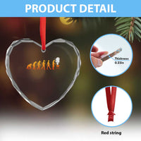 Funny BBQ Heart Crystal Glass Ornament Evolution Of Grill Master Grilling Gifts Meat Smoking