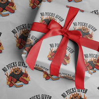 Funny Beaver Ice Hockey Goalie Gift Wrapping Paper Roll No Pucks Given - Wonder Print Shop