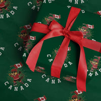 Funny Beaver Playing Ice Hockey With Canada Flag Gift Wrapping Paper Roll - Wonder Print Shop