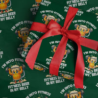 Funny Beer Lover Wrapping Paper Roll I Am Into Fitness Beer in My Belly - Wonder Print Shop
