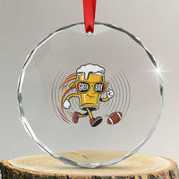 Funny Beer Mug Playing Football Crystal Glass Ornament Team Supporter Green Bay Gift - Wonder Print Shop