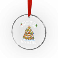 Funny Beer Xmas Tree Crystal Glass Ornament It's the Most Wonderful Time For A Beer TS09