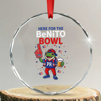Funny Benito Bowl Puerto Rican Football Crystal Glass Ornament Coquí Frog Music Fan with Beer and Foam Finger