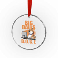 Funny Big Balls D.O.G.E Crystal Glass Ornament DOGE Shiba TS02