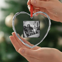 Funny Bigfoot Alien Heart Crystal Glass Ornament Sasquatch UFO Coaster - Wonder Print Shop