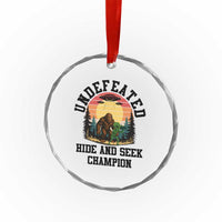 Funny Bigfoot And Alien Gift Crystal Glass Ornament Undefeated Hide And Seek Champion TS12