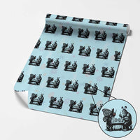 Funny Bigfoot And Mothman Egg Painting Wrapping Paper Roll Cryptid Easter Gift