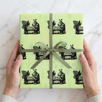 Funny Bigfoot And Mothman Egg Painting Wrapping Paper Roll Cryptid Easter Gift