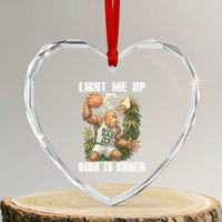 Funny Bigfoot Basketball Heart Crystal Glass Ornament Light Me Up Born To Shine - Wonder Print Shop