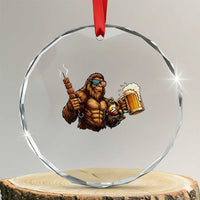 Funny Bigfoot BBQ Party Crystal Glass Ornament Sasquatch Drinking Beer Celebrate Championship TS14