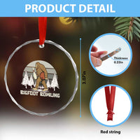 Funny Bigfoot Bowling Crystal Glass Ornament Gift For Bowler TS12