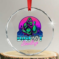 Funny Bigfoot Bowling Vaporwave Gift Crystal Glass Ornament TS12