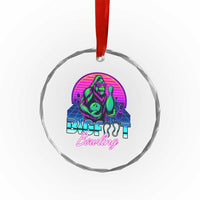 Funny Bigfoot Bowling Vaporwave Gift Crystal Glass Ornament TS12