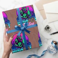 Funny Bigfoot Bowling Vaporwave Gift Wrapping Paper Roll - Wonder Print Shop