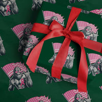 Funny Bigfoot Breast Cancer Awareness Wrapping Paper Roll Sasquatch Pink Ribbon - Wonder Print Shop