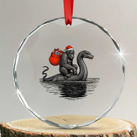 Funny Bigfoot Christmas Crystal Glass Ornament Sasquatch Loch Ness Cryptid Xmas TS14