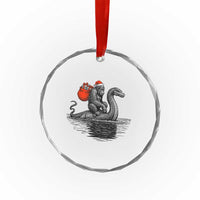 Funny Bigfoot Christmas Crystal Glass Ornament Sasquatch Loch Ness Cryptid Xmas TS14