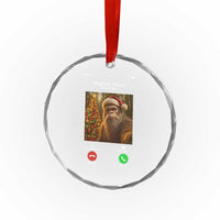 Funny Bigfoot Christmas Crystal Glass Ornament Sasquatch Video Call Meme TS14