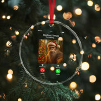 Funny Bigfoot Christmas Crystal Glass Ornament Sasquatch Video Call Meme - Wonder Print Shop