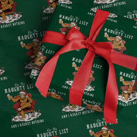 Funny Bigfoot Christmas Wrapping Paper Roll On The Naughty List And I Regret Nothing - Wonder Print Shop