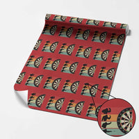 Funny Bigfoot Dart Player Crytid Sunset Retro Vintage Wrapping Paper Roll Dartist Gift - Wonder Print Shop