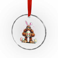 Funny Bigfoot Easter Day Bunny Sasquatch Egg Crystal Glass Ornament