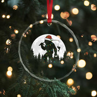 Funny Bigfoot Fishing Christmas Crystal Glass Ornament Sasquatch Moon Fisherman TS14