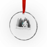 Funny Bigfoot Fishing Crystal Glass Ornament Bassquatch Sasquatch In The Forest Yeti - Wonder Print Shop