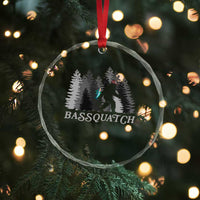 Funny Bigfoot Fishing Crystal Glass Ornament Bassquatch Sasquatch In The Forest Yeti - Wonder Print Shop