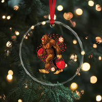 Funny Bigfoot Football Crystal Glass Ornament Support HIV Awareness Gift TS12
