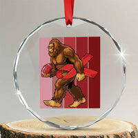 Funny Bigfoot Football HIV Awareness Crystal Glass Ornament Red Ribbon Retro Vintage Style Gift TS12