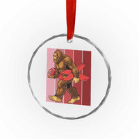 Funny Bigfoot Football HIV Awareness Crystal Glass Ornament Red Ribbon Retro Vintage Style Gift TS12
