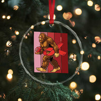 Funny Bigfoot Football HIV Awareness Crystal Glass Ornament Red Ribbon Retro Vintage Style Gift TS12