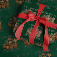 Funny Bigfoot Gift Wrapping Paper Roll A Guy Like Me Is Hard To Find - Wonder Print Shop
