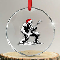 Funny Bigfoot Guitar Crystal Glass Ornament Rock and Roll Christmas - Wonder Print Shop