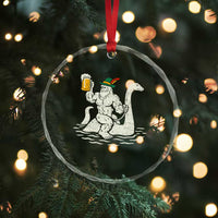 Funny Bigfoot Loch Ness Monster Oktoberfest Crystal Glass Ornament German Oktoberfest Sasquatch Drinking TS10