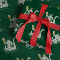 Funny Bigfoot Loch Ness Monster Oktoberfest Wrapping Paper Roll German Oktoberfest Sasquatch Drinking - Wonder Print Shop