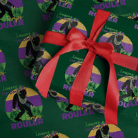 Funny Bigfoot Mardi Gras Wrapping Paper Roll Laissez Les Bons Temps Rouler Bald Cypress