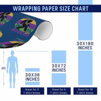 Funny Bigfoot Mardi Gras Wrapping Paper Roll Laissez Les Bons Temps Rouler Bald Cypress