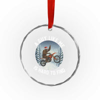 Funny Bigfoot Motorcycle Christmas Crystal Glass Ornament Sasquatch Rock On Hand Xmas TS14